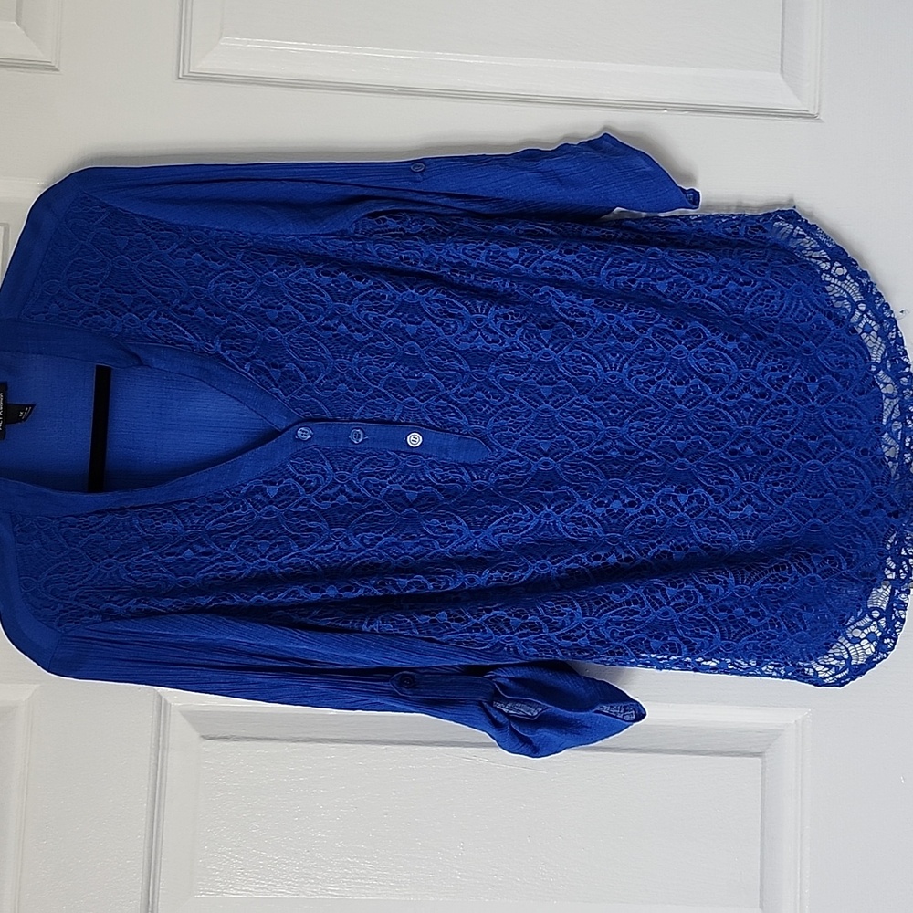 NWOT Alyx Royal Blue Lace Blouse